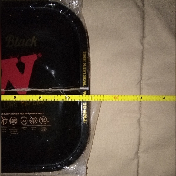 RAW Rolling Papers Black Metal Rolling Tray BRAND NEW 11” x 7” Organic Hemp - Picture 6 of 7